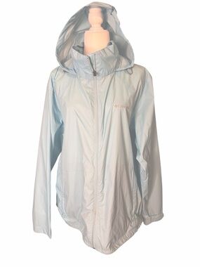 Columbia Rain Jacket Light Blue with Hood